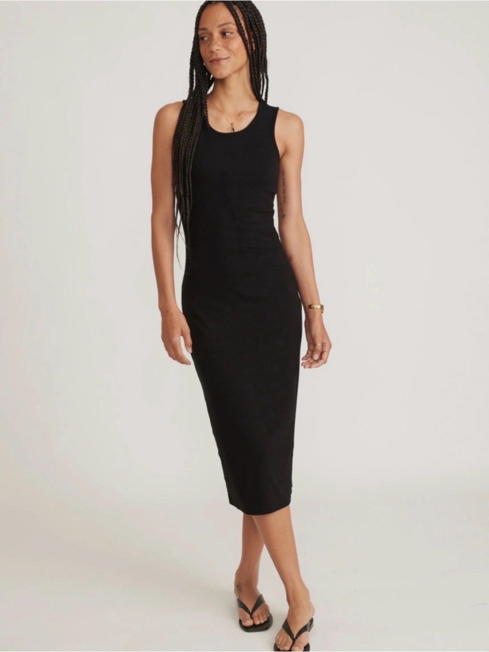 Marine Layer Black Sleeveless Midi Tank Dress